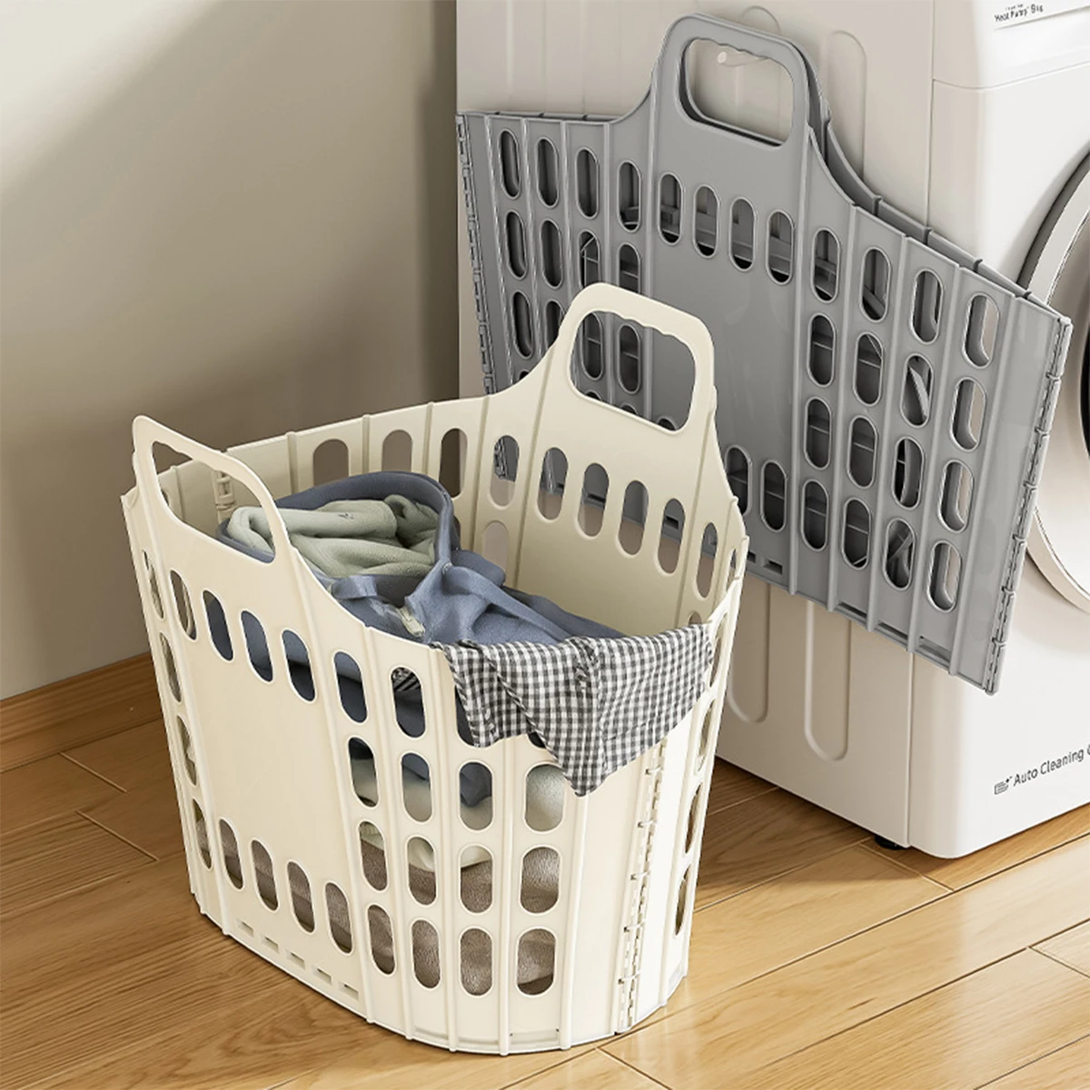 

Foldable Laundry Basket with Large Capacity Storage bathroom storage basket Organizer for Home Dorm Space-Saving Clothes Hamper