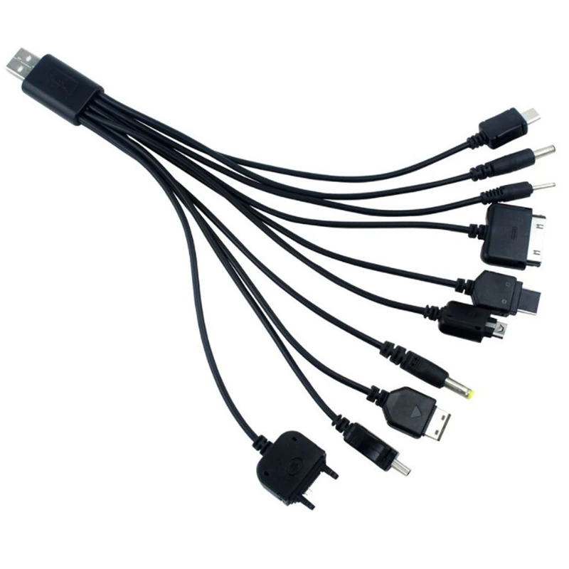 Universal Multi Pin Cable Charger USB Adapter Cable Data Wire Cord 10 In 1 Multifunction USB Data Transfer Cable