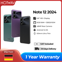 HOTWAV Note 12 2024 6.8'' HD+ Smartphone Android 14 OS 6GB 128GB Mobile Phone 48MP+16MP Camera 5160mAh Octa-core Cellpone