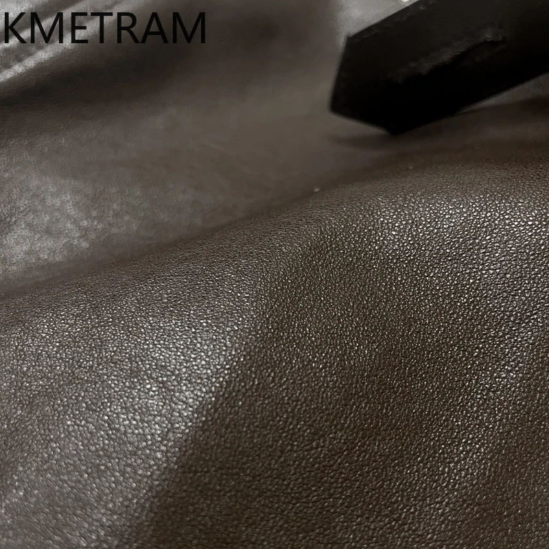 KMETRAM Natürliche Schaffell-Echtlederjacke für Damen mit Merino-Schaffell-Wollkragen, kurzer Baumwollmantel, 2025, Winterojuто