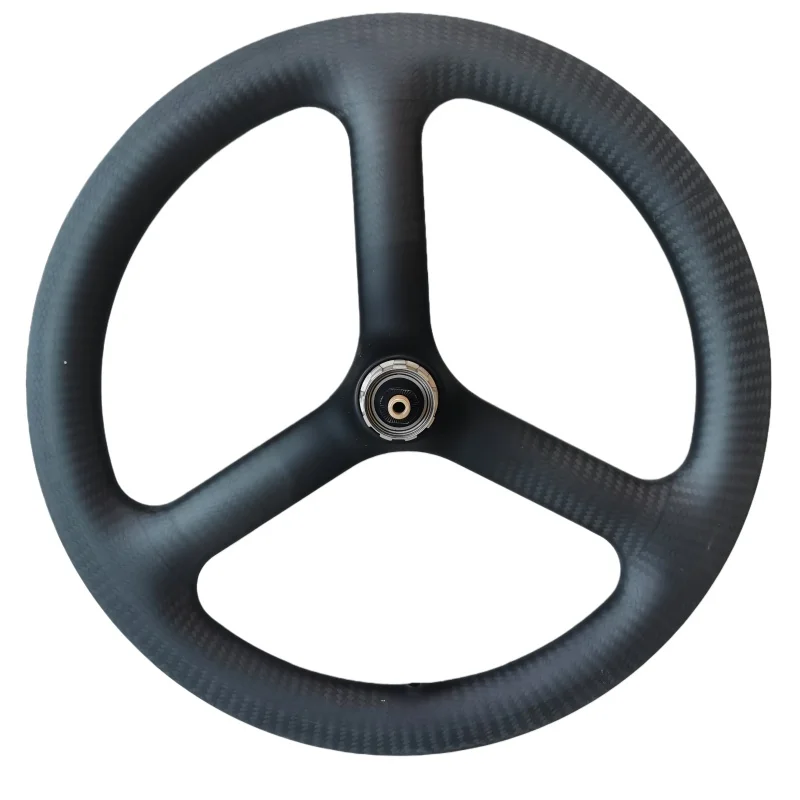 

16 Inch Carbon Fiber Bicycle Wheel 3 Spokes 25mm Width 35mm Depth