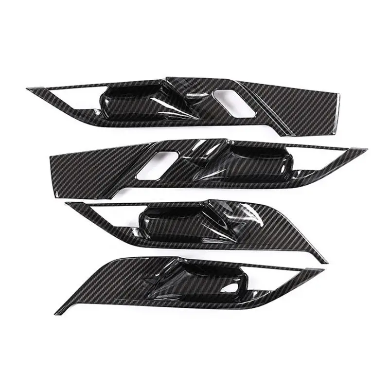 Car Doors Panel Handle Cover Door Bowl Trim Carbon Fiber Texture Stickers For BMW X1 F48 X2 F47 2016-2021 Interior Accessories