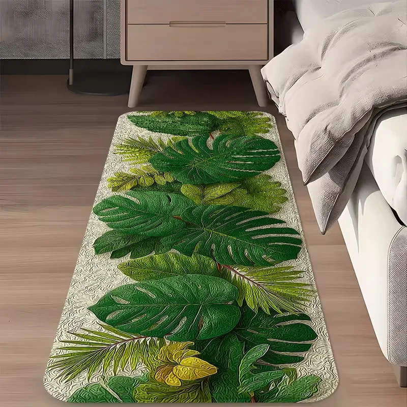 Kitchen Appliances Green - Tappeto con foglie di Monstera tropicale,