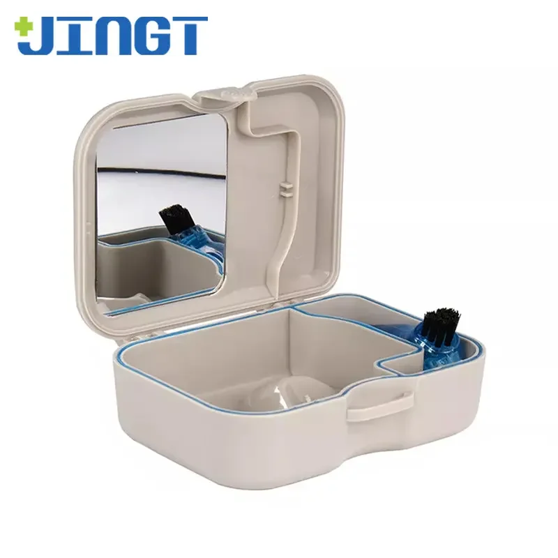 With Mirror,Brush and Fake Tooth Storage Ideal for Orthodontics, Mirrors,Toothbrush and Denture, Orthodontic Placement Container