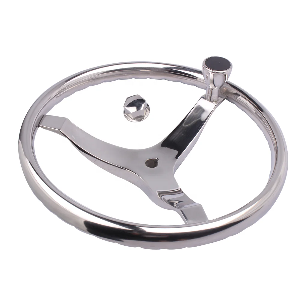 Allshine Marine Boat Accessories stainless steel parts Steering wheel with finger grip and knob