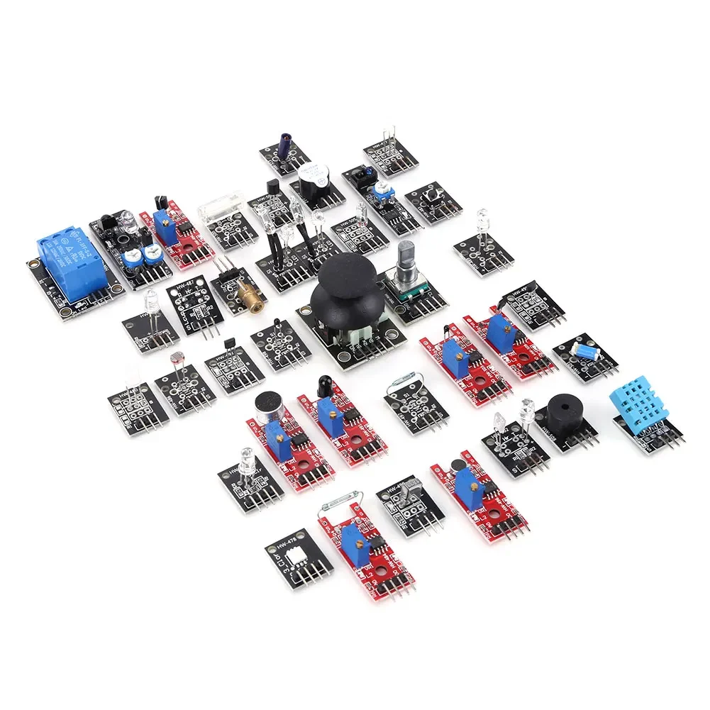 37 in 1 Sensor Kits Contain RGB Joystick Photosensitive Starter Learning Suite Rotary Encoder Obstacle Avoidance for Arduino