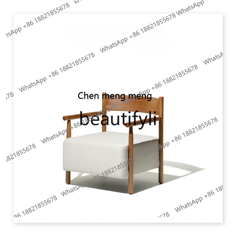 

Leisure chair/retro armrest, thick cushion solid wood backrest low chairH