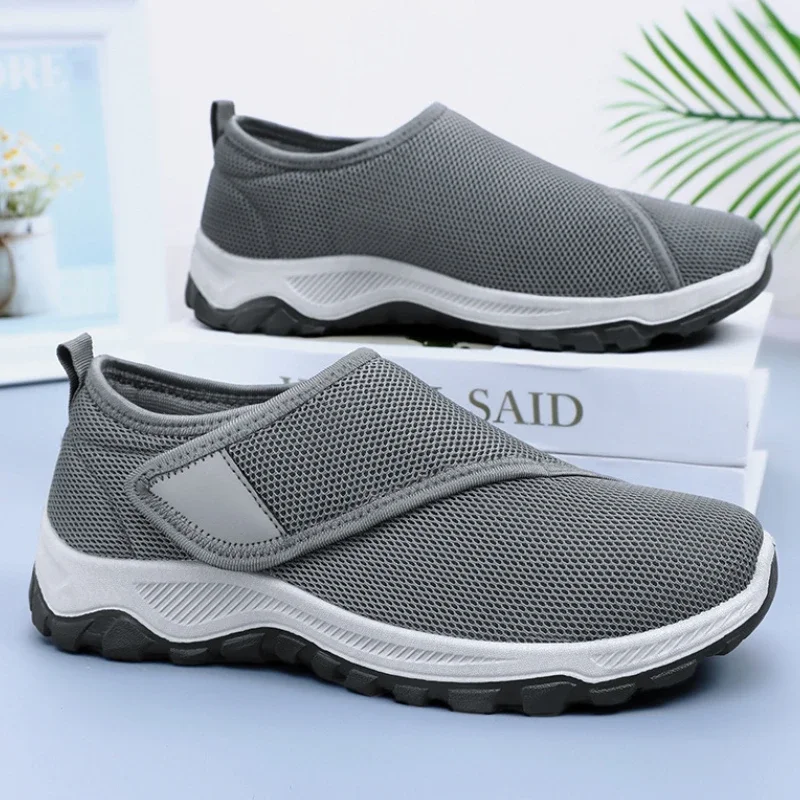 Men's Casual Sneakers Soft Comfortable Diabetic Man Shoes Adjustable Wide Feet Walking Shoes Outdoor Anti-slip Sport Shoes Male