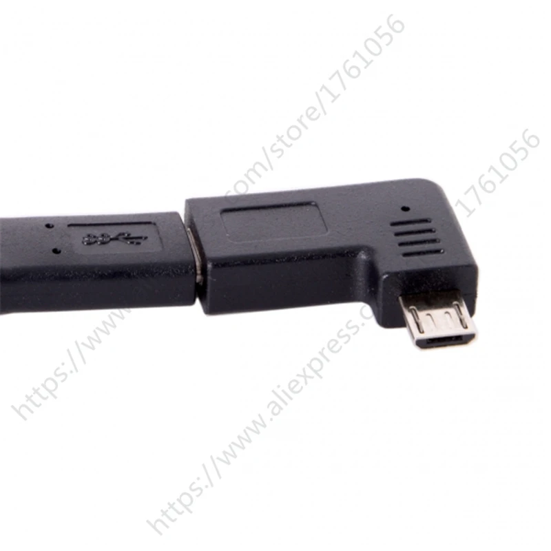 USB-C typ C żeńska do Micro USB 2.0 5Pin męski Adapter danych 90 stopni po lewej i prostopadły