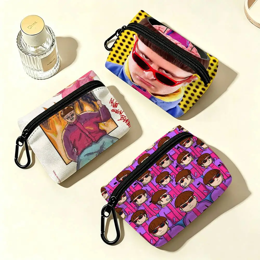 Singer Oliver Tree Nickell Compact Oxford Cloth Zipper Pouch Detachable Carabiner Mini Coin & Key Wallet