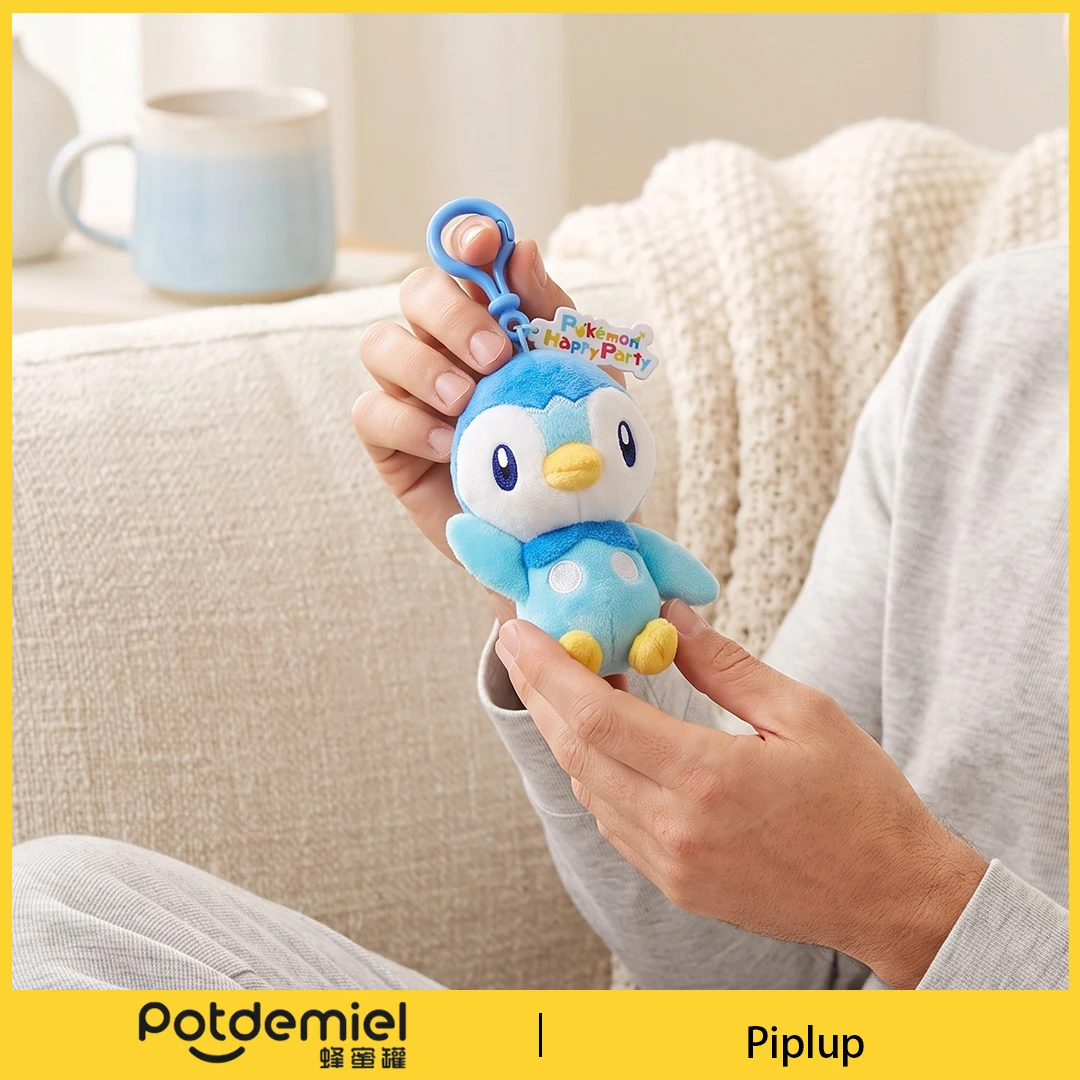 Potdemiel Pokemon Piplup Stuffed Backpack Tag Keychain Car Key Chain Holiday Gift Bag Accessory Souvenir Collectible Figure Toy