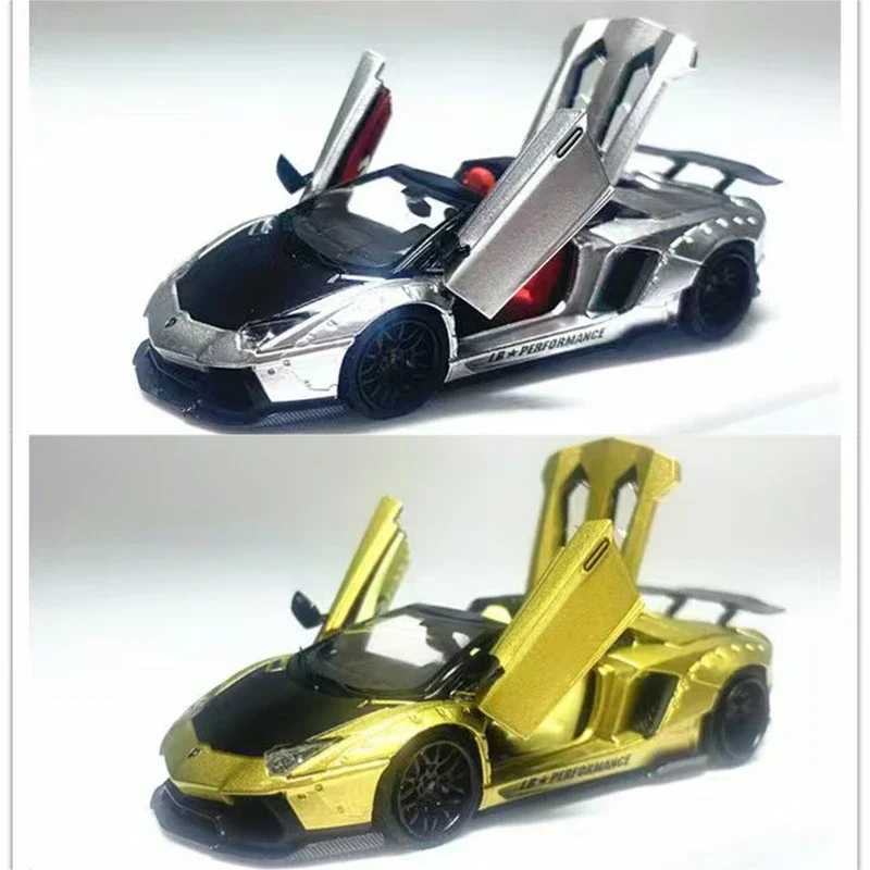 Rhino Model RM 1:64 LP700-4 LBWK silver / Gold Limited499 Die-Cast Car Model Collection Miniature