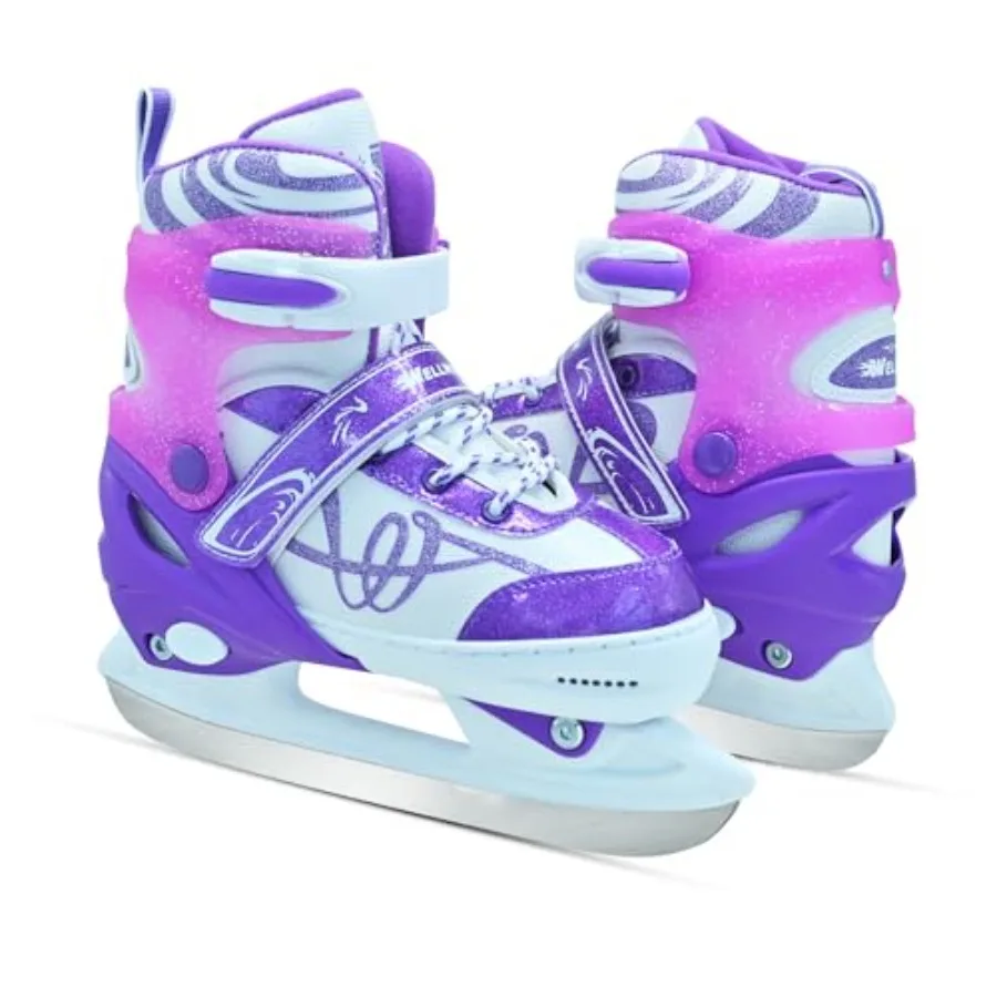 

Adjustable Ice Skates for,Girls Ice Skating Shoes for Beginner Ages 4-12, Iceskates for Boys Outdoor and Rank