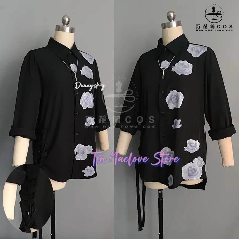 

a7d@Nijisanji Kuzuha Cosplay Shirt Kanakana Wig Necklace Set VTuber Vampire Outfit for Halloween Graduation Summer Dailya7d@