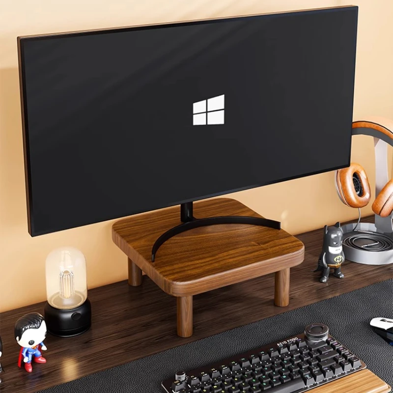 

Monitor Stand Riser with Storage Solid Wood Walnut Desk Organizer Laptop Stand Shelf for Computer MacBook Office Desk Accessory