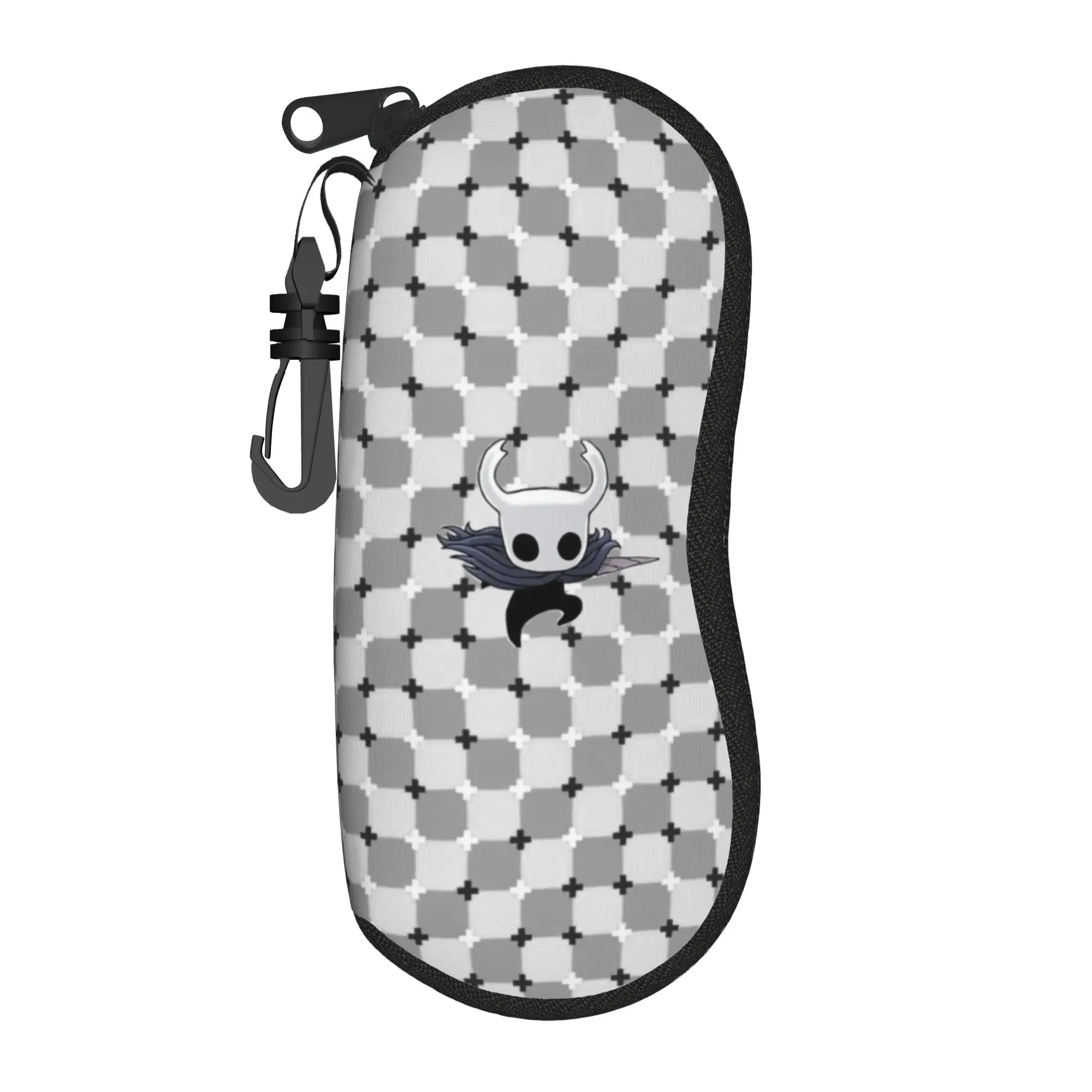 Cute Hollow knight silksong Glasses Case Student Zipper  Sunglasses Box Cartoon Eye Contacts Case