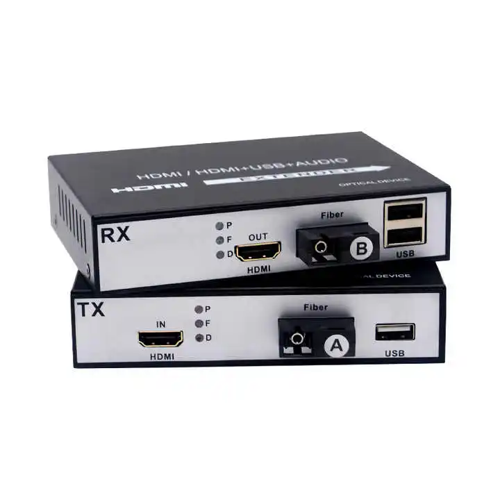 

1 pair 1080P HDMI+USB KVM over Fibre Extender up to 20KM Single Mode Single Fiber SC HDMI Fiber Optical Transceiver