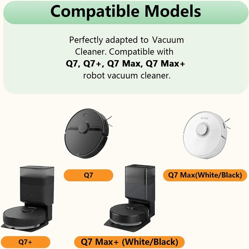 Kit d'accessoires pour aspirateur robot Roborock Q7 Q7 + Max Q7 Max +(Plus), brosse latérale principale, filtre Hepa