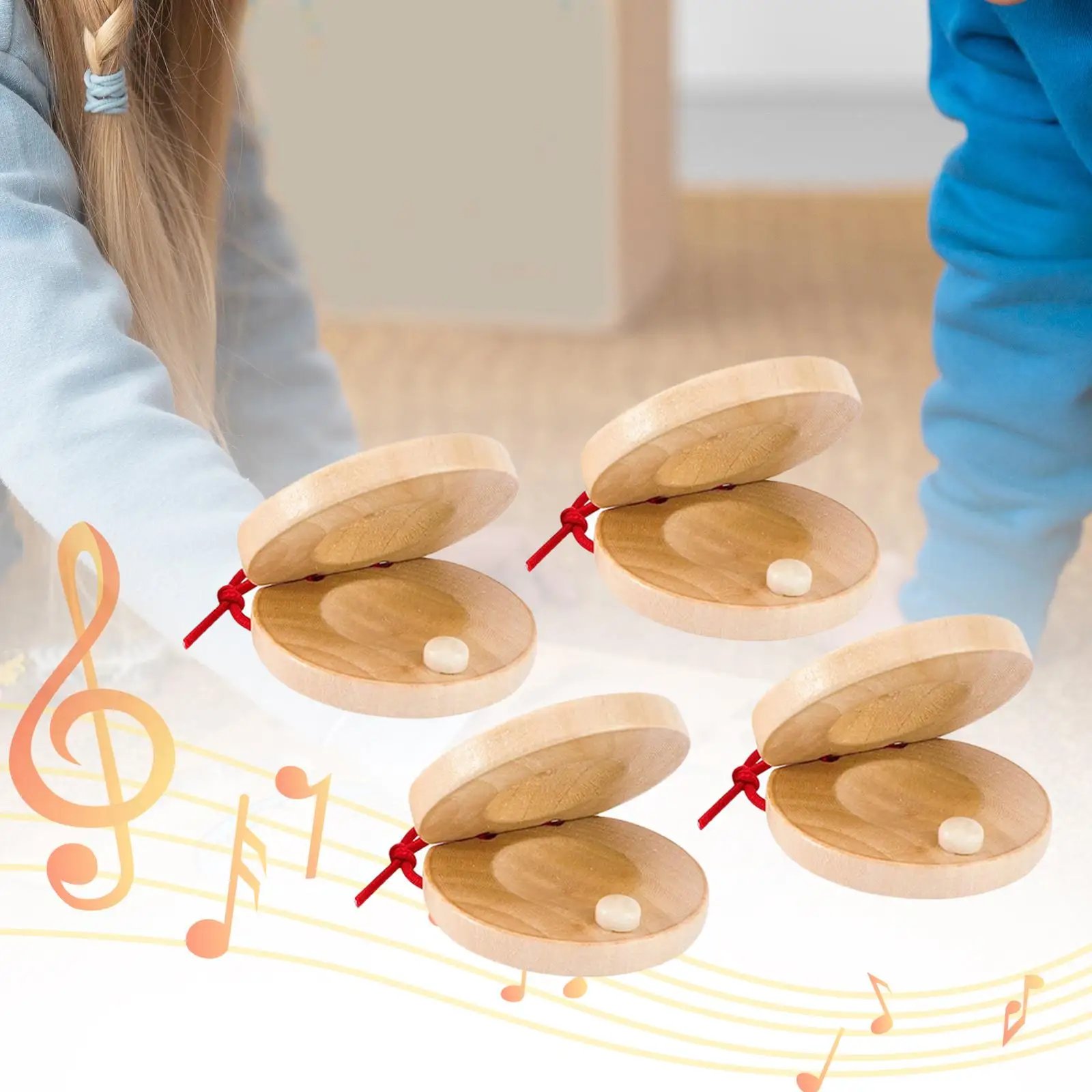 Wooden Castanets Musical Castanets Rhythm Toys Percussion Instrument for