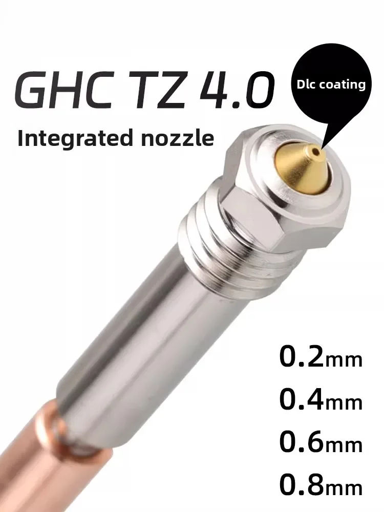 

Suitable for For Bambu lab GHC TZ4.0 DLC wear-resistant coating nozzle hot end 3D printer accessories
