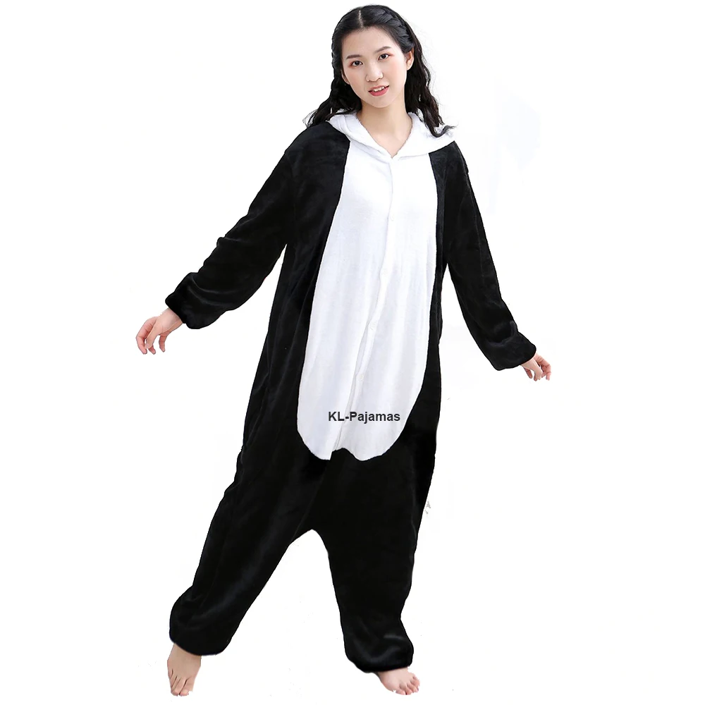 Panda Onesies Unisex Men Kigurumi Animal Cosplay komiksowy kombinezon damskie piżamy zestawy dla dorosłych dzieci zimowe ciepła piżama flanelowe