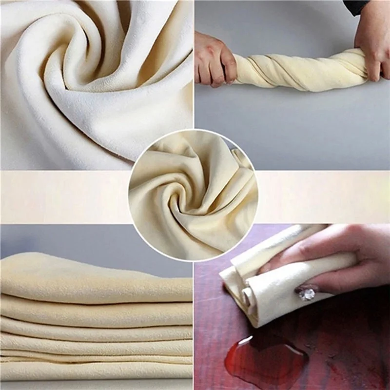 25X40CM Suede Cloth Car Washing Towels Absorbent Auto Home Window Glass Quick Drying Cleaning Cloth Natural Chamois Leather