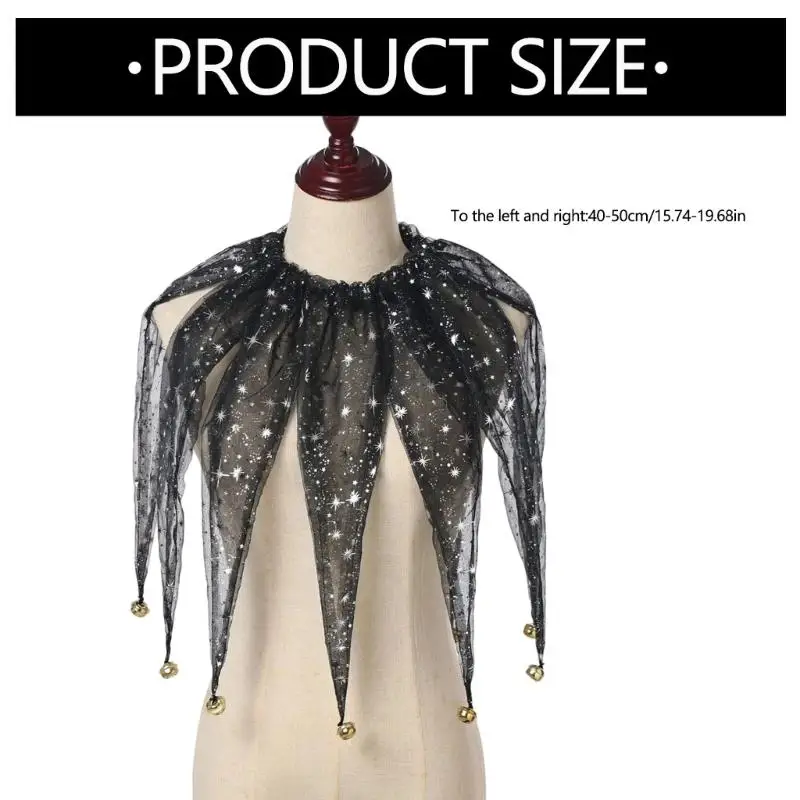 R1WE Quick Wear Clown Neckpiece Lightweight Nylon For Layered Looks