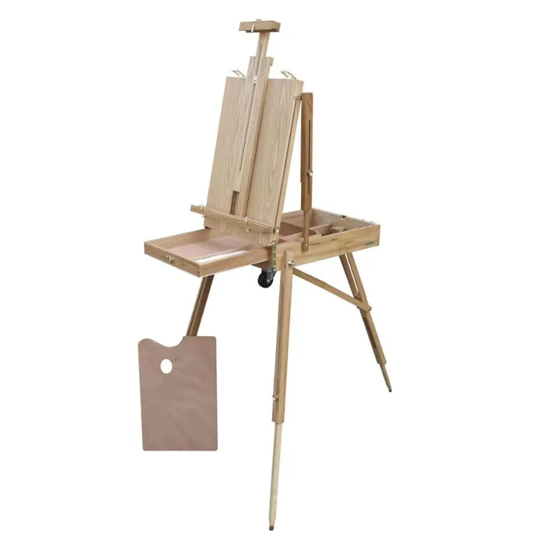 

Beech wood oil painting box folding portable oil easel bracket type multi-functional storage solid wood painting box hand-held