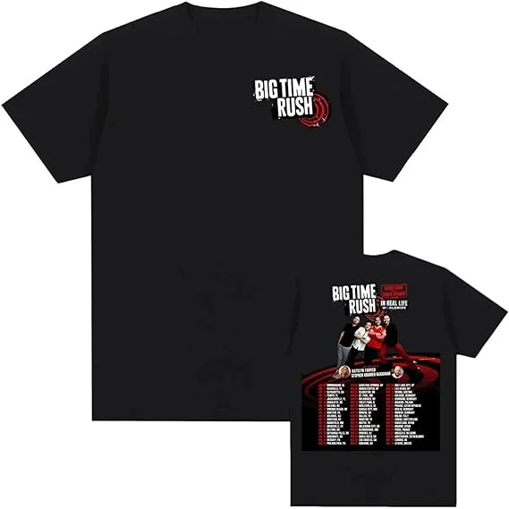 Camiseta estampada Big Time Tour Rush Merch, camiseta de manga corta con cuello redondo a la moda para mujer y hombre, Top informal holgado de talla grande