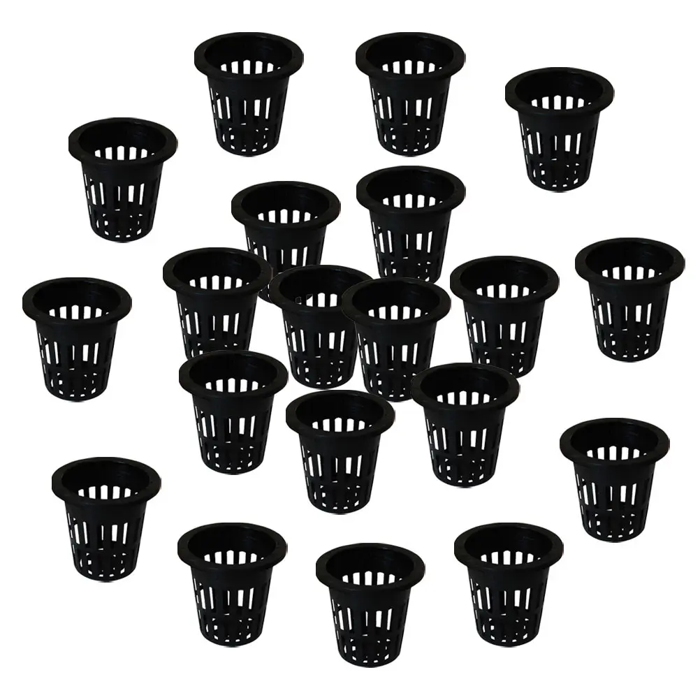 

100 Pcs Hydroponic Baskets Nursery Cups Plastic Net Vases for Garden Soilless Culture Drainage Holes Promoting Roots Growth