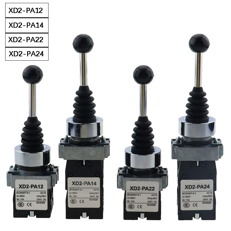 2NO 2 Position Latch XD2-PA12 PA14 Rocker Joystick Controller Spring Return Rotary Cross Switches Reset PA22 PA24 4NO 4Position