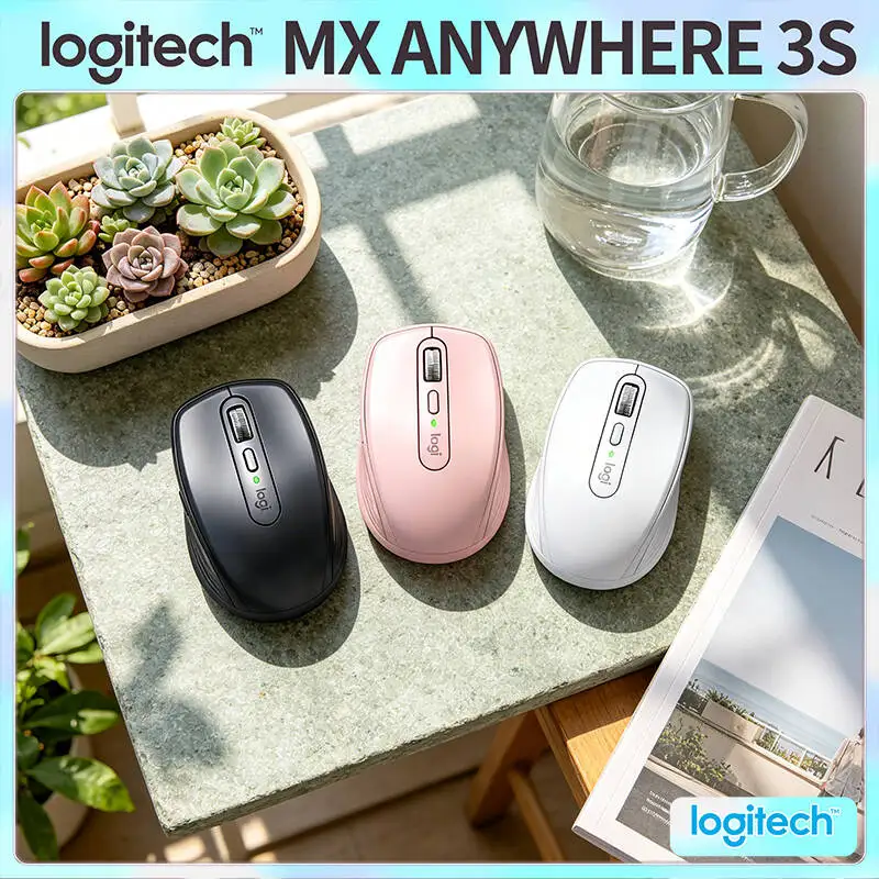 Top-Tier Logitech MX Anywhere 3S Mouse - 8000 DPI, MagSpeed Scroll, Silent Click, Multi-OS Support for Office Travel