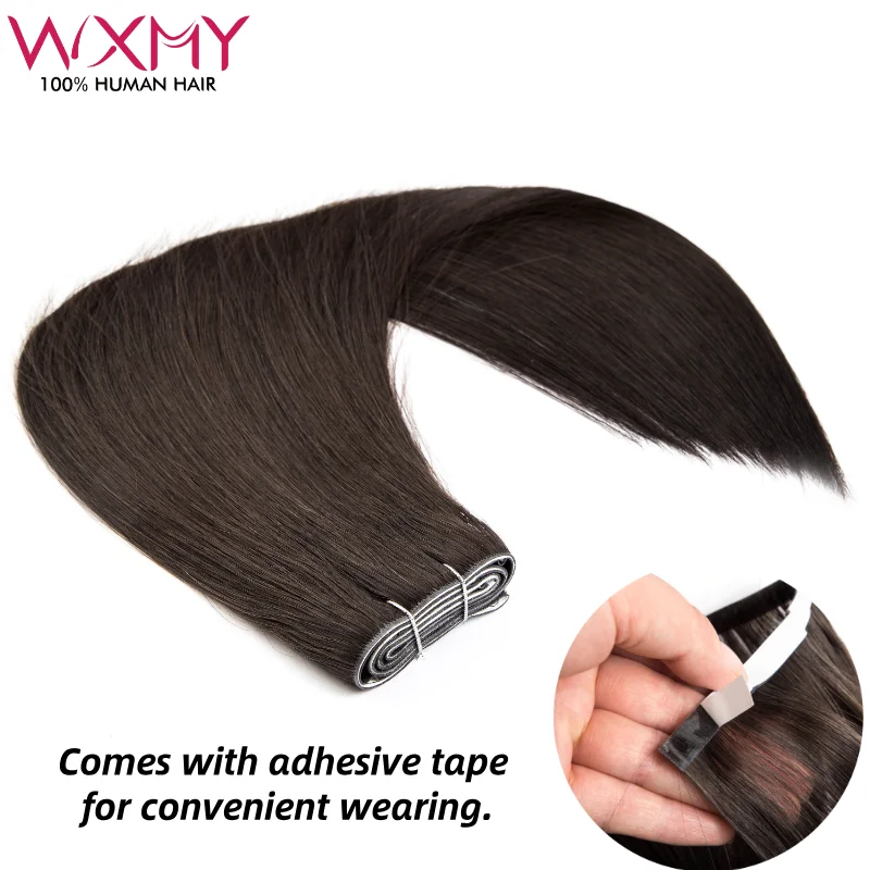 

Накладные пряди из натуральных волос на ленточной основе (PU) без клея, длинные, для женщин, Remy-качество