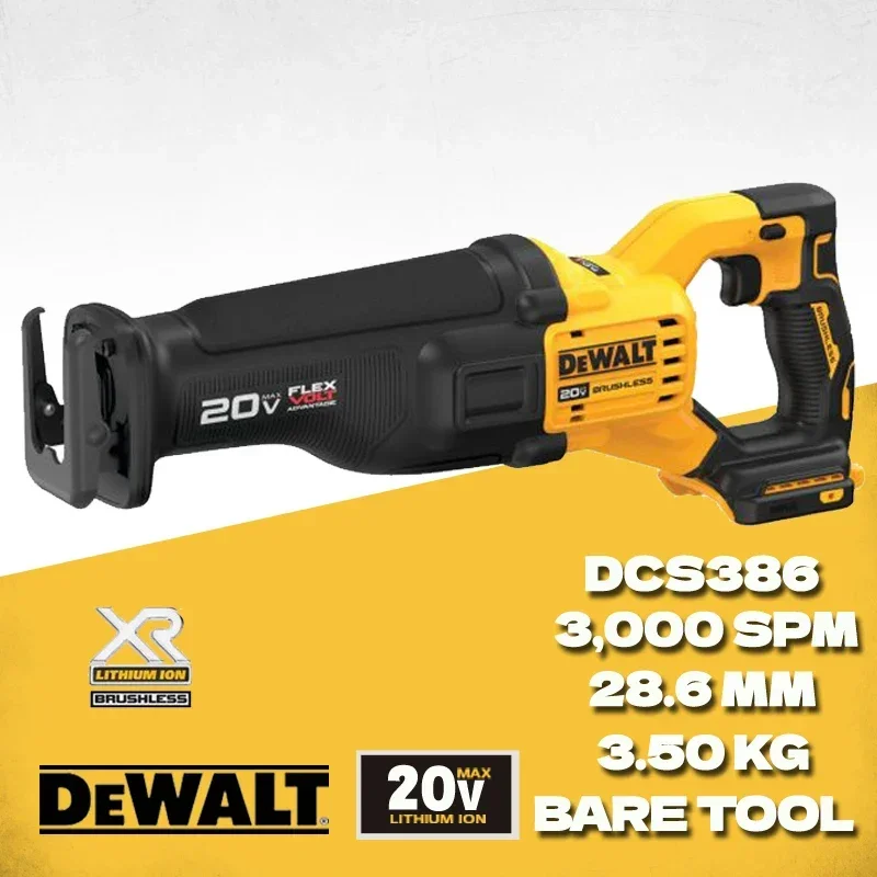 DEWALT DCS386 Cordless Reciprocating Saw 20V MAX FLEXVOLT Advantage Brushless Motor Speed Adjustable Electric Saber Saw Machine