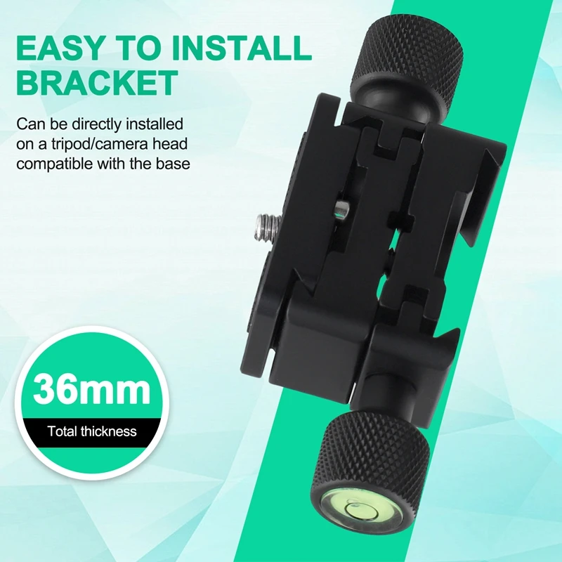 قاعدة متنقلة مزدوجة الجوانب BNVN مع لوحة تحرير سريعة، حامل كاميرا مزدوج لعدسات المقربة، ملحقات بانورامية