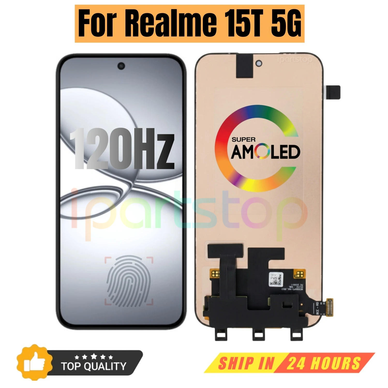 iParts Replacement New Display for Realme 15T 5G 120Hz AMOLED Touch Screen Digitizer Assembly all Functions OEM