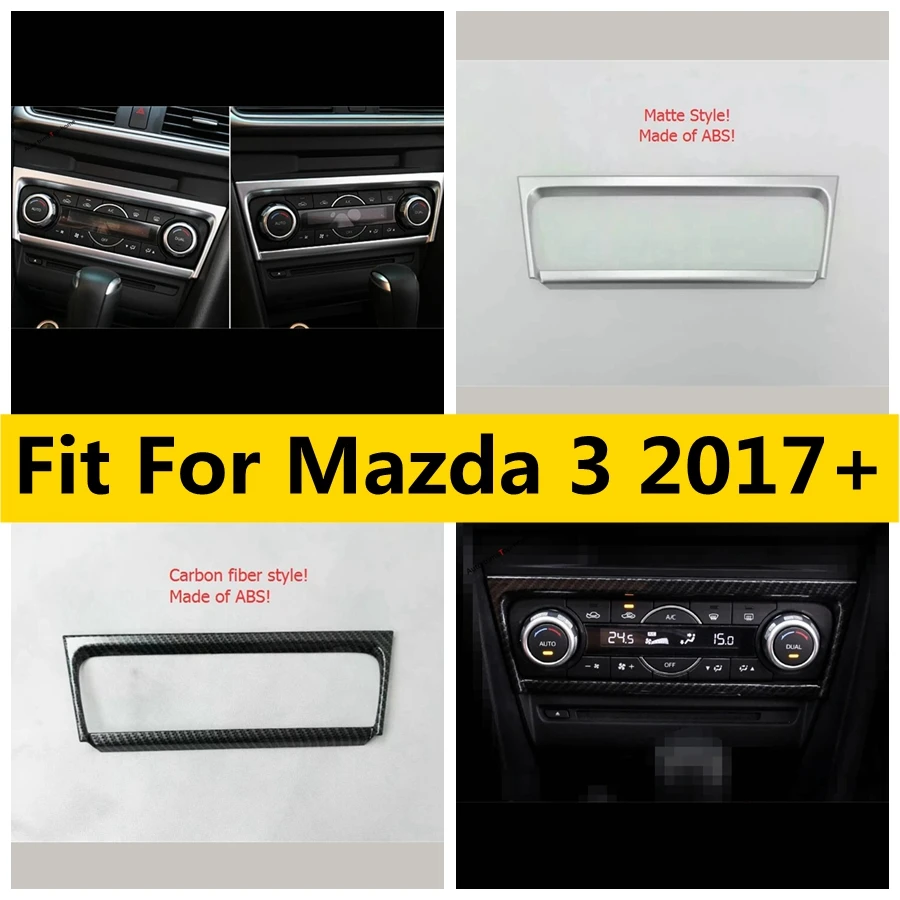 ABS Pearl Chrome Middle Air Conditioning Multifunction Decor Frame Cover Trim Fit For Mazda 3 2017 2018 Auto Accessories