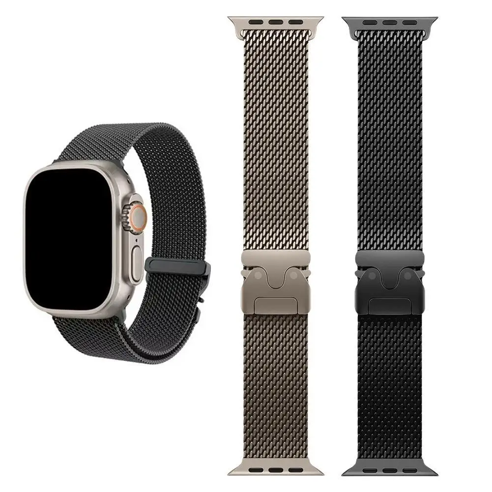 Titanium Watch Strap For Apple AppleWatch S10 9 8 7 Ultra2 Milanese Pure Titanium Watch Band