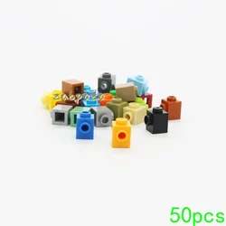 50PCS 조립 입자 87087 1x1 단일 측면 빌딩 블록 벽돌 키트 부품 어린이를위한 하이테크 교육 장난감 선물