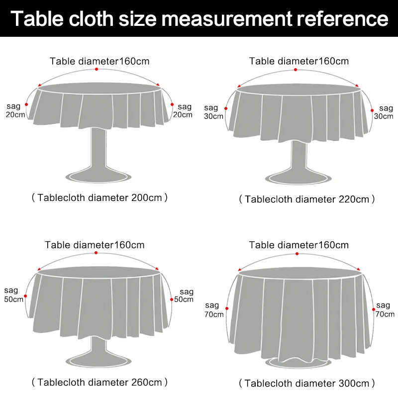 1pcs Polyester Plain White 300cm Round Table Cloth Tablecover For Event Hotel Banquet Wedding Decoration Tablecloth