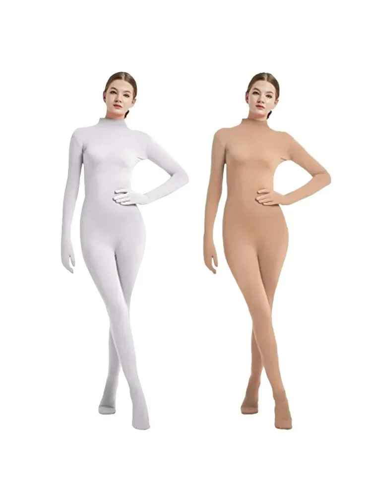 Volwassen Full Body Zentai Pak kinderen dame Spandex Tweede Huid Strakke Pakken Halloween Party Cosplay Kostuum Effen Kleur - afbeelding 2