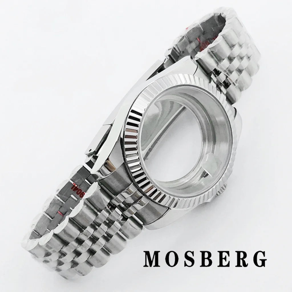 Корпус часов 36 мм 39 мм с ремешком, сапфировое стекло, нержавеющая сталь для часов NH35 NH36 ETA2824 PT5000 ST2130, автоматический механизм