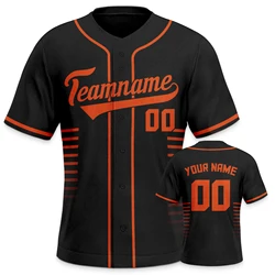 Custom Baseball Jersey Black Orange Baseball Shirt Personalized Name Number Team Uniform for Men Women Youth Kids Fans Gift