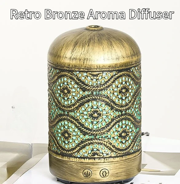 

Бесшумный семицветный домашний диффузор, золотой и бронзовый аромадиффузор для глаз, ретро-увлажнитель, распылитель