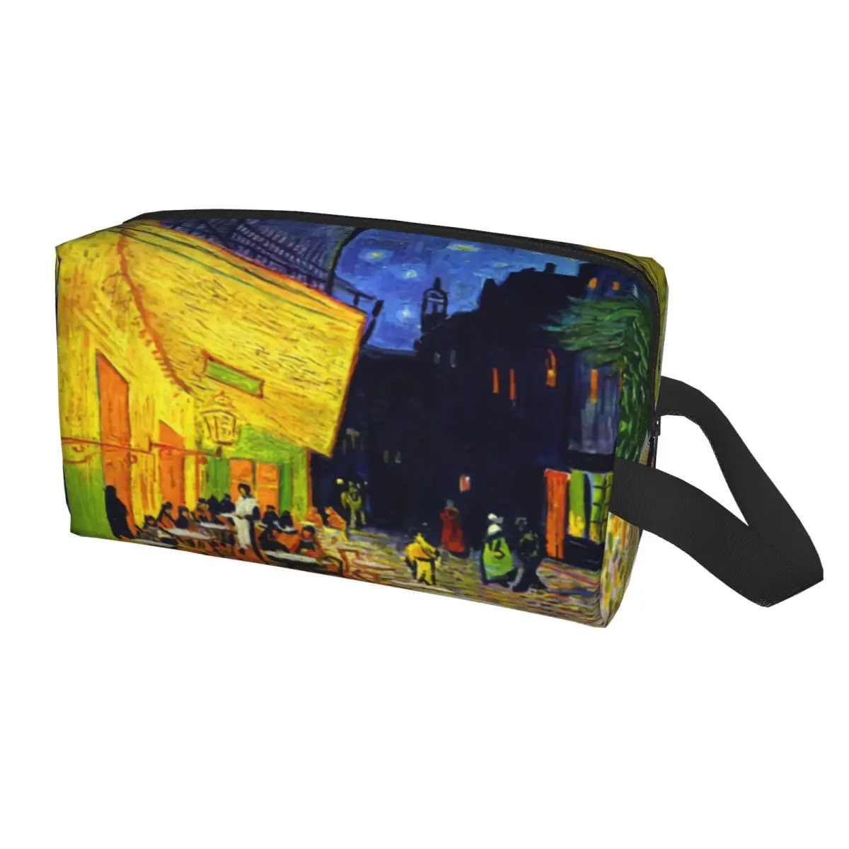 Custom Terrace At Night Toiletry Bag for Vincent Van Gogh Painting Makeup Cosmetic Organizer Ladies Beauty Storage Dopp Kit Box