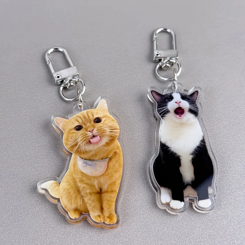 Custom Photo Pet Keychain Personalized Acrylic Pendant Keychains For Backpack Personal Design Keys Boyfriend Couple Memorys Gift