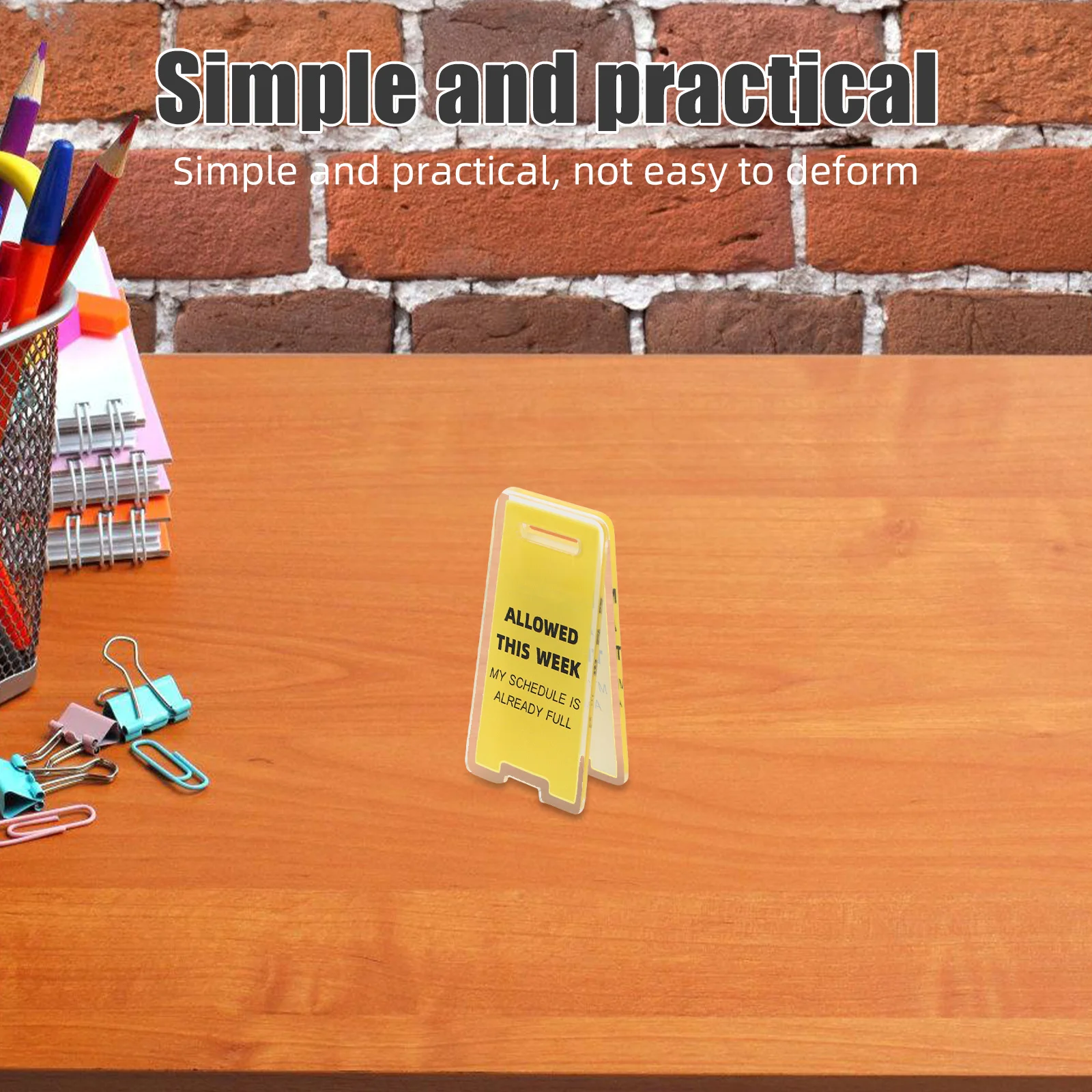 

12pcs Creative Desktop Decor: Unique Acrylic Standing Memo Clip Holder For Notes Receipts Office Desk Organization Funny Warning