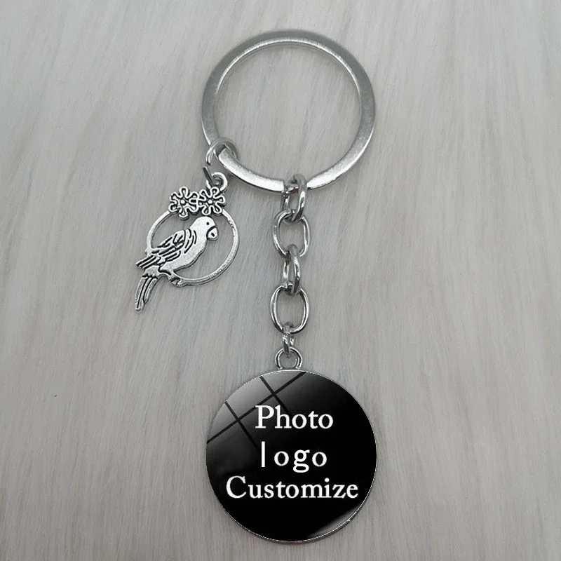 DIY fashion animal bird parrot charm car keychain bird key ring holder gift for men and women