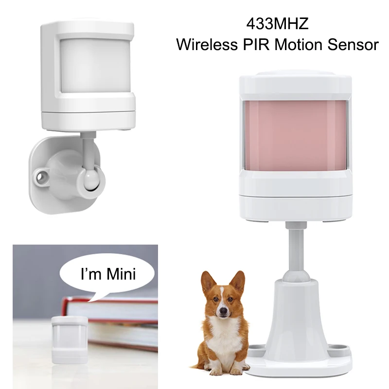 

ACJ 433MHz PIR Motion Sensor Mini Anti-Pet Wireless Infrared Detector For PG103 107 G20 G30 GSM Home Security Alarm System