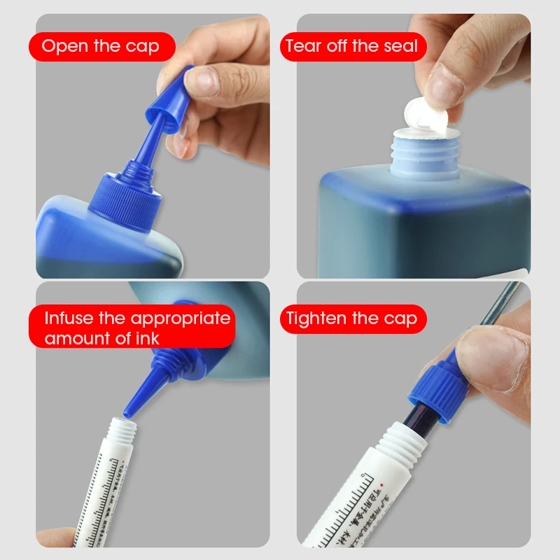 1 Box 500ml Permanent Marker Ink,Oily,Quick-Drying,Waterproof And Non-Fading,Non-Erasable 3 Colors Marker Ink Filler Liquid